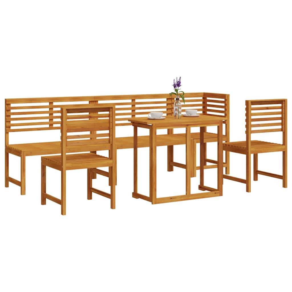 6-teiliges Garten-Esszimmer-Set - Aus solidem Akazienholz